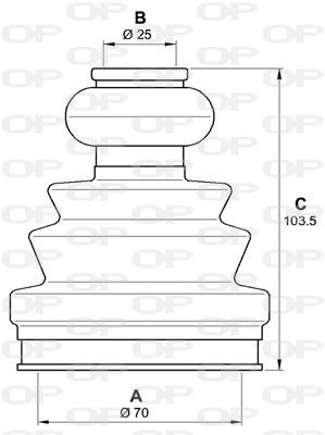 OPEN PARTS gofruotoji membrana, kardaninis velenas SJK7214.00